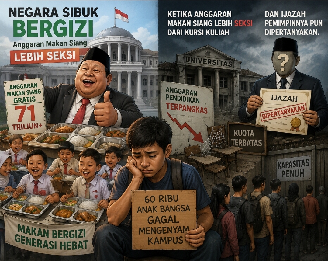 Negara Sibuk Bergizi, 60 Ribu Anak Bangsa Gagal Mengenyam Kampus