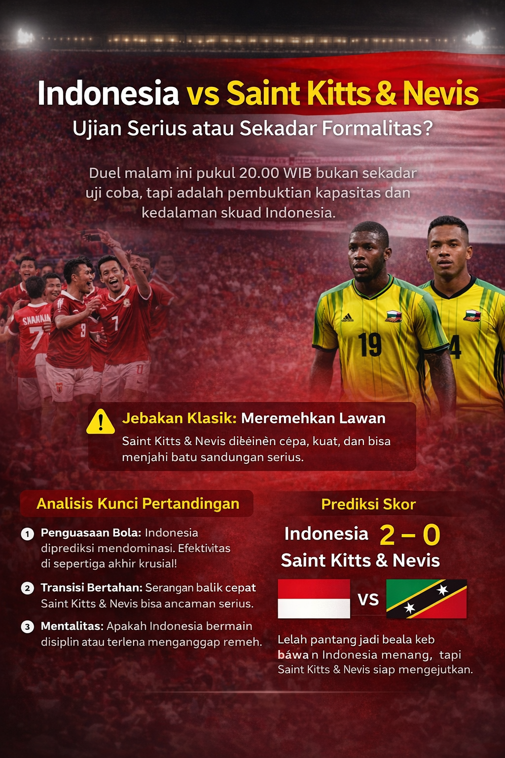 Indonesia vs Saint Kitts & Nevis: Ujian Serius atau Sekedar Formalitas?