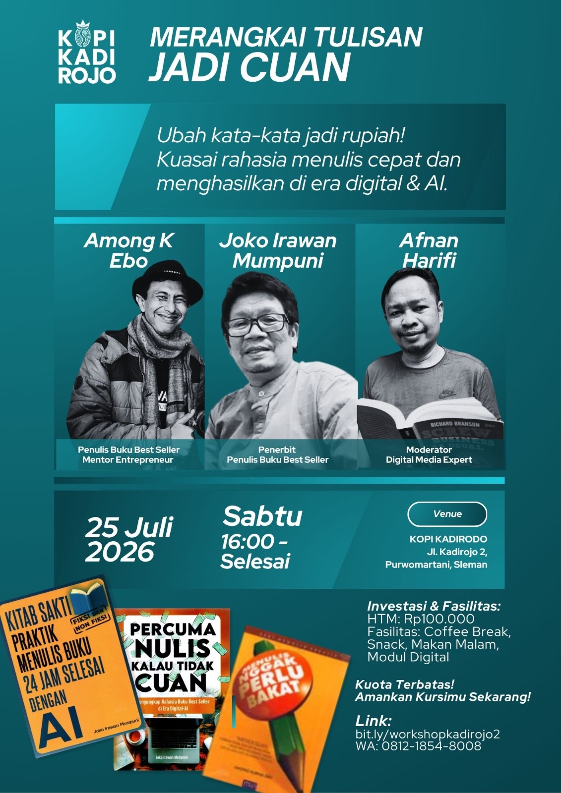 Merangkai Tulisan Jadi Cuan: Tiga Praktisi Berbagi Rahasia Menulis Cepat dan Menghasilkan di Era AI